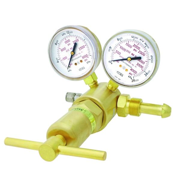 Gentec High Pressure Piston Regulator, 3000 PSI IN, 100-1500 PSI out, CGA580 591IN-1500 - main